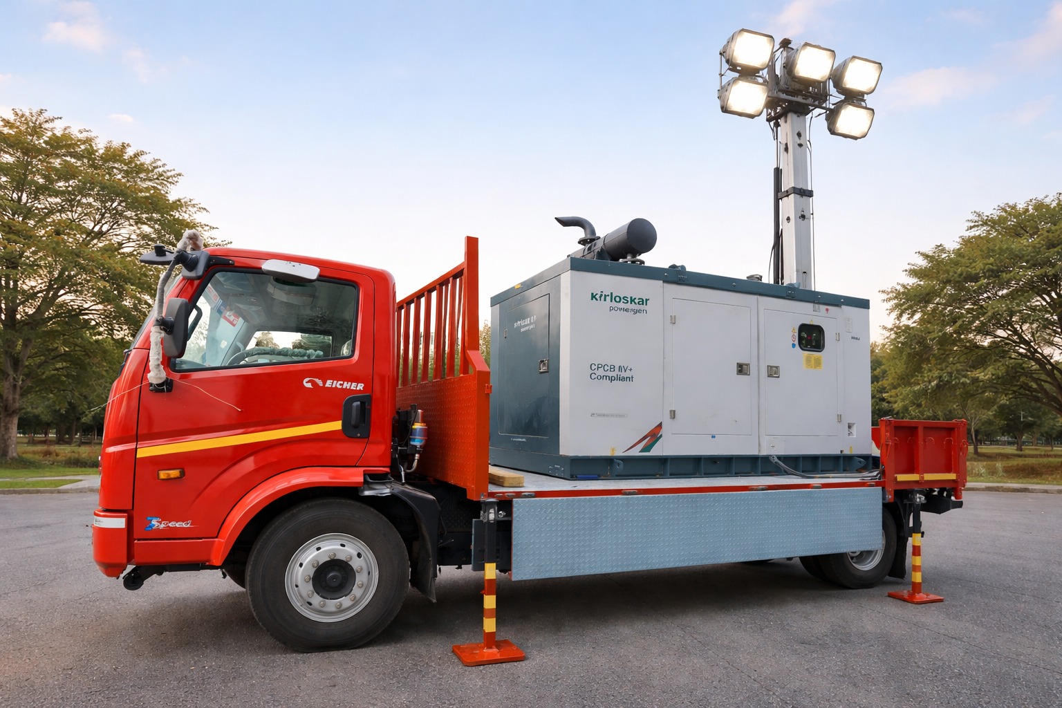 Vehicle Mounted Lighting Tower on Truck