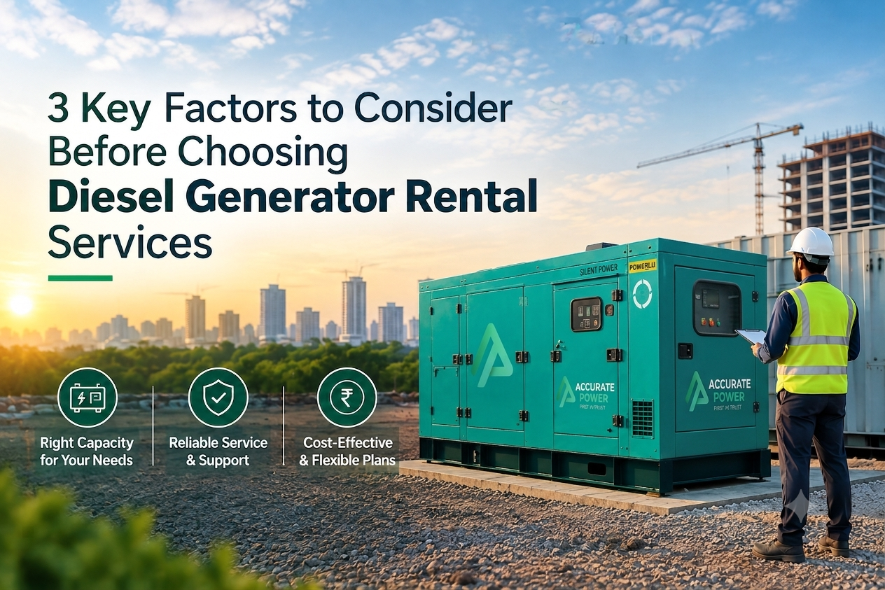 3 Key Factors to Consider Before Choosing Diesel Generator Rental Services